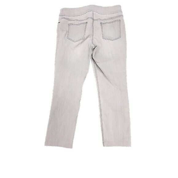 Chico's Perfect Stretch Jeans Pull On tapered Leg Ankle Gray Medium Rise 12 - Picture 3 of 5